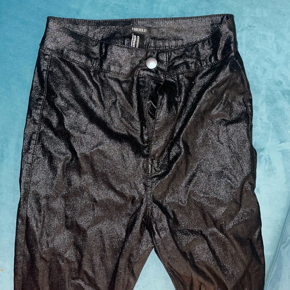 Forever21 Leather/ metallic Black pants